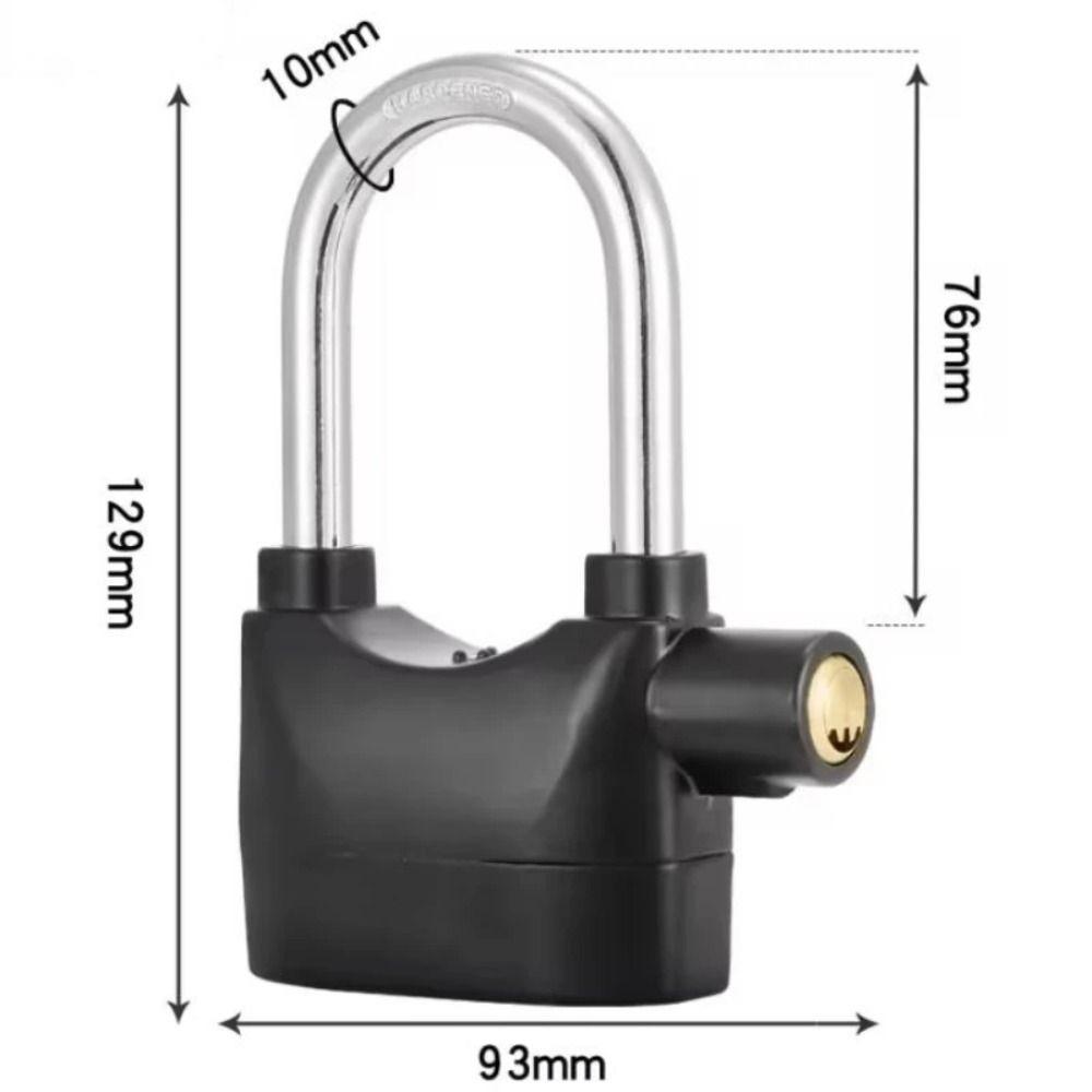 Waterproof Siren Alarm Padlock Anti Theft Heavy Duty Bicycle Lock Rust Proof High Security Alloy Alarm Lock Vehicle Safety