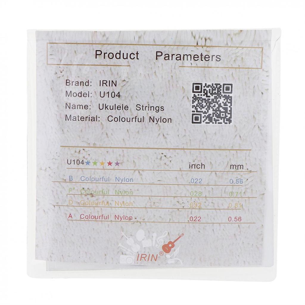 IRIN 4pcs Ukulele Strings 022-032'' Colorful Nylon for Uke Hawaiian Guitar