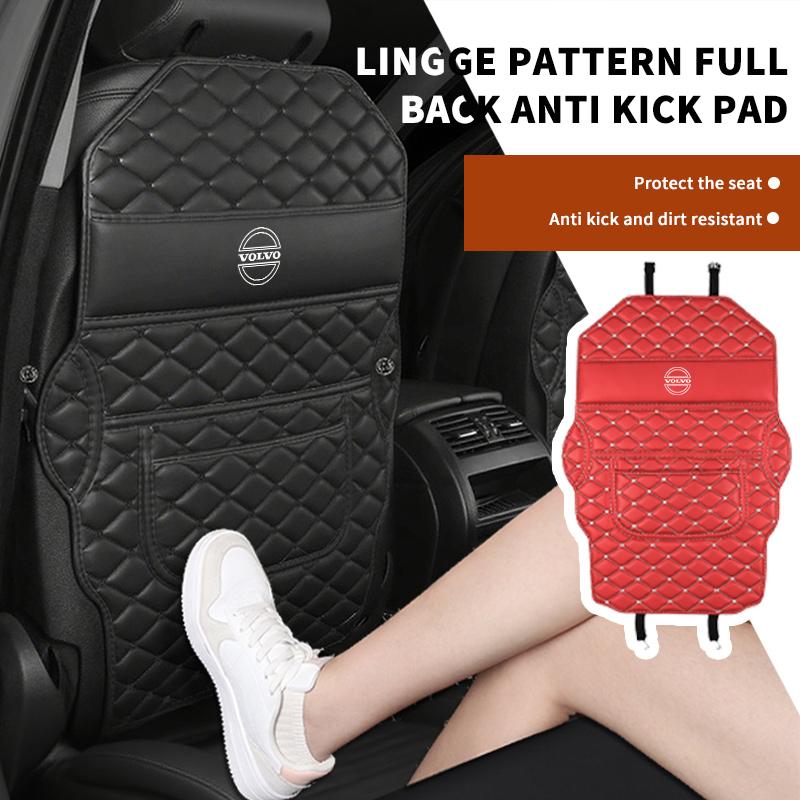 AALU1 Leather Car Back Seat Protector Seat Mud Anti-Child-Kick Pad For Volvo S60 S80 S90 C30 XC40 XC60 XC70 XC90 V40 V60 V90 T6