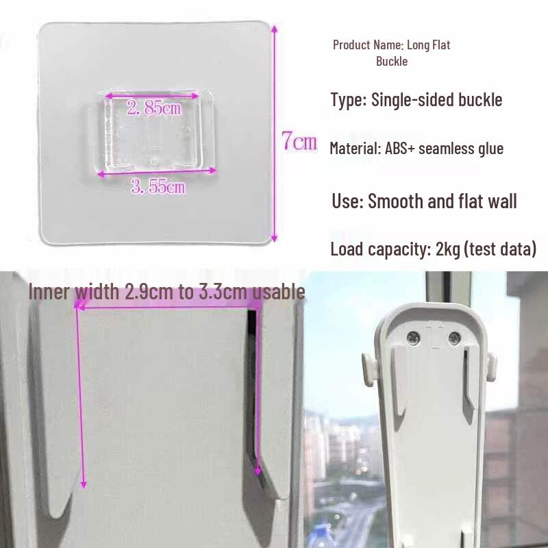 Multi-layer Adhesive Wall-Mount Storage Rack with Transparent Hooks for Bathroom