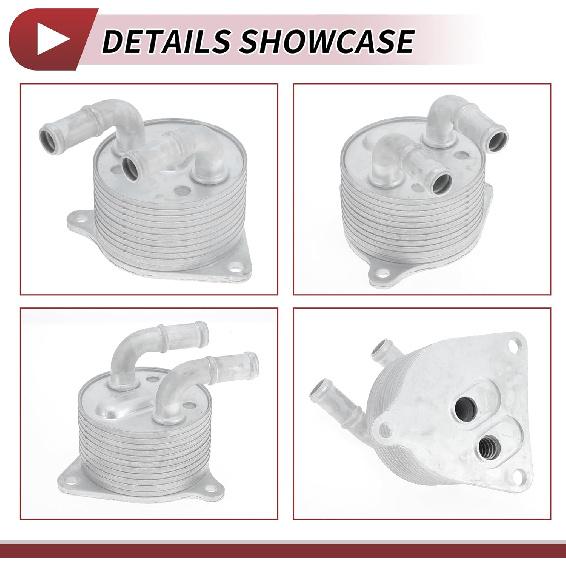 1 Set Engine Oil Cooler for BMW X1 2009-2023 Aluminum Alloy Silver Tone Transmission Oil Cooler Trans Cooler