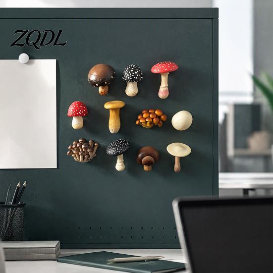 Resin Memo Holder 3D Mushroom Refrigerator Magnet, Fake Decorative Magnets Photo Notes for Whiteboard Cabinet Kitchen Magnet Decor