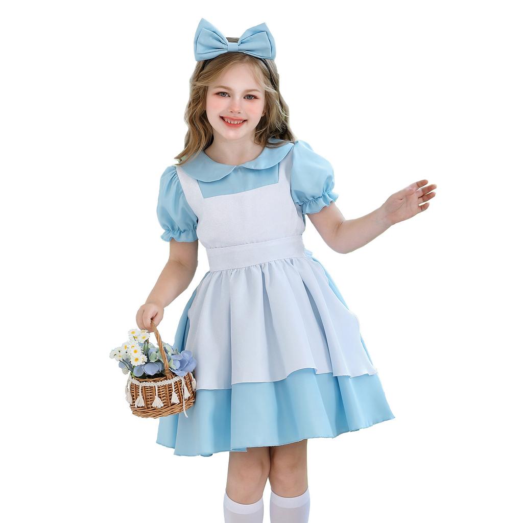 June 1st Children's Day Performance Clothes Alice Princess Dress Maid Clothes Girl Clothes Pastoral Farm Wind Dress Cos