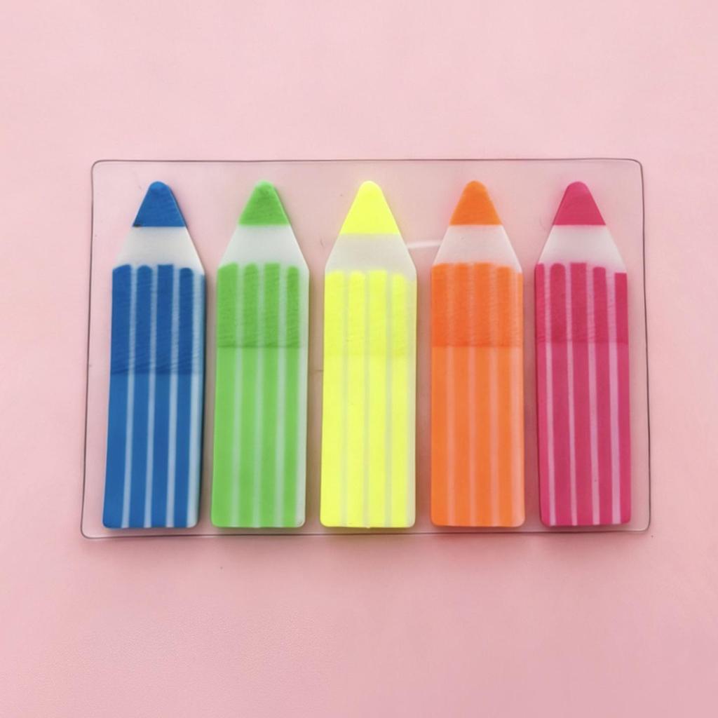 Transparent Fluorescent PET Index Tabs - Writable Student Memo Stickers