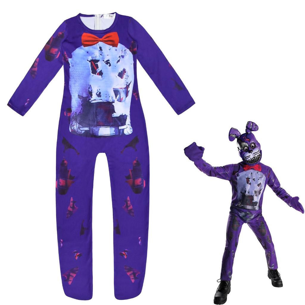 Sundrop Halloween Kid Fnaf Toy Bear Cosplay Costume Bodysuit Jumpsuit Mask Glove