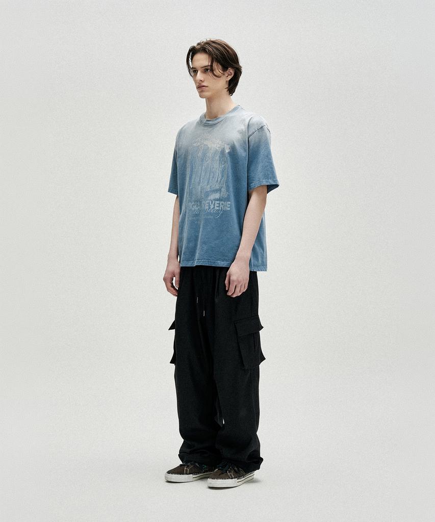 NOT4NERD 4 Effigy Bleach Washed T-Shirts - Blue
