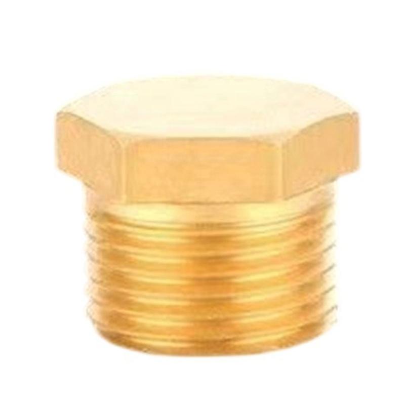 Male Thread Brass Pipe Hexagonal Head End Caps Plug Fitting Coupler Connector Adapters Pipe Plumbing Fitting Adapters