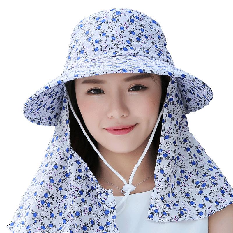 Women'S Sun Protection Visor Uv Protection Outdoor Work Hat Windproof Cycling Hat Tea Picking Hat