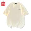 MINISO Men's Hong Kong Style Letter Print Cotton T-Shirt
