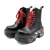 Nové Punk Dámské Kotníkové boty na platformě Dámský rock s kulatou špičkou Šněrovací móda Retro robustní boty Kovový dekor Krátké kozačky
