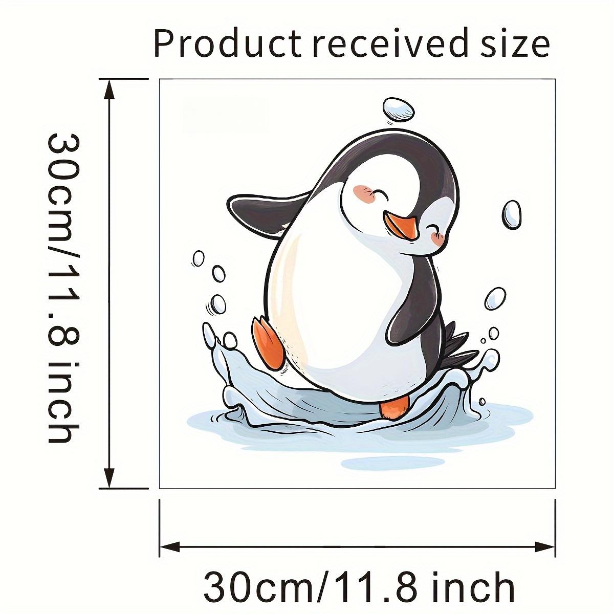 

1PC Cute Penguin Trash Can Sticker Waterproof PVC Sticker Suitable for Trash Cans Doors Windows Toilets Modern Home Decoration (as the picture,30x30CM)