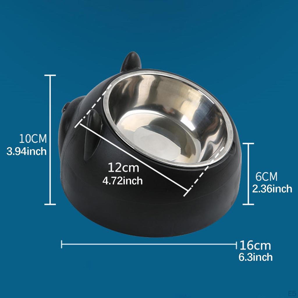 15° Tilted Dog Bowl Slanted Lightweight Cartoon Sturdy Pet Supplies Easy To Food Stainless