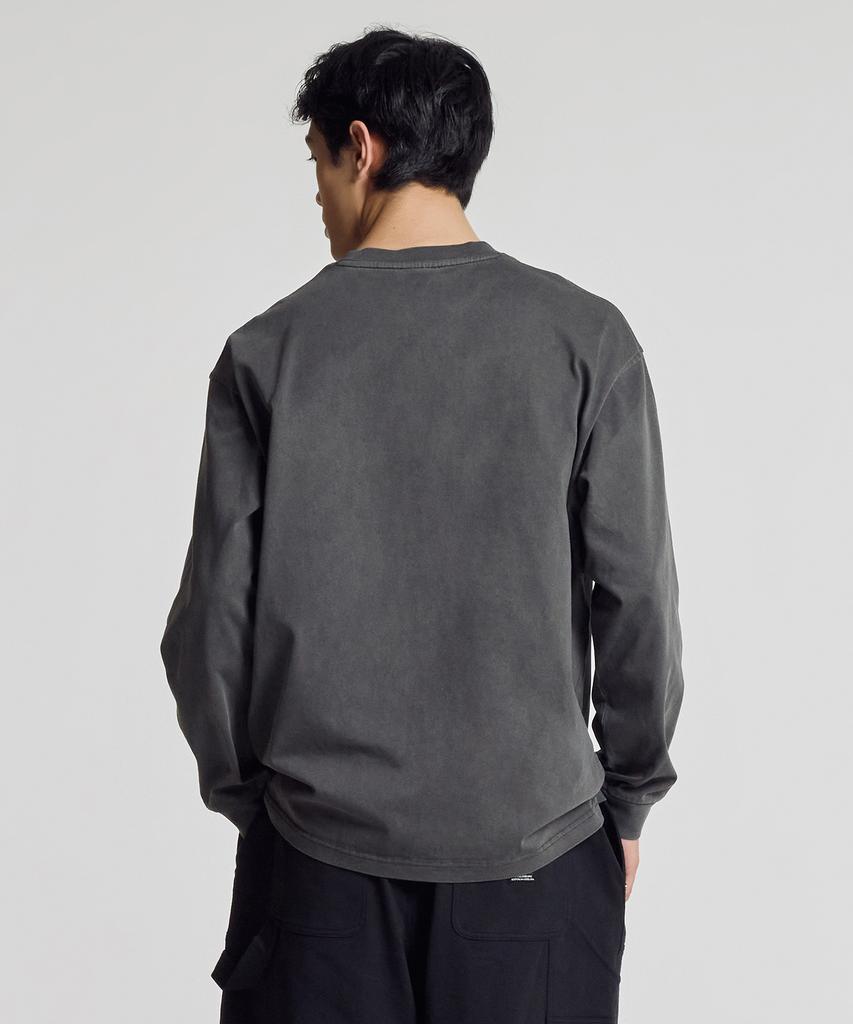 Nyuballanseu Nbndg21204 / Uni Essential Small Logo Washed Long Sleeve Tee (Charcoal)