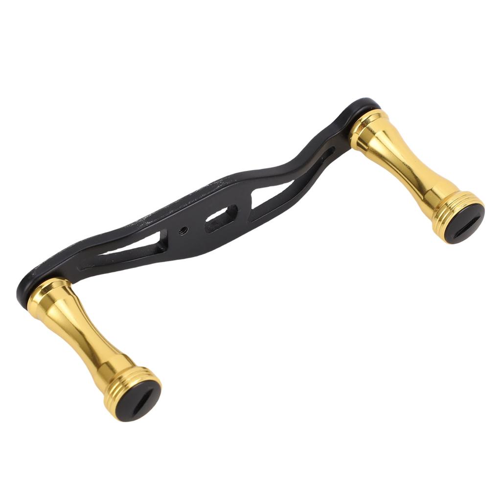 Fishing Reel Handle Replacement Part Aluminum Alloy Double Rocker Arm Metal Lure Accessories Black Gold 90mm