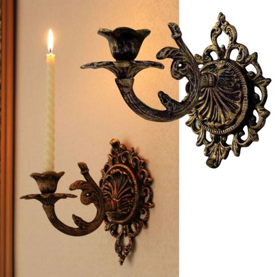 Vintage Wall Candle Sconce Wall Mount Candle Holder Living Room Bedroom Dining Room Bathroom Hanging Decorative Candlestick