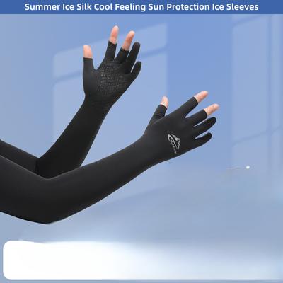 Sluneční rukáv z ledového hedvábí Dámský UV únik Prst Pánský Letní Cyklistika Venkovní Rukáv Kryt paže Ledové hedvábí Ledový rukáv