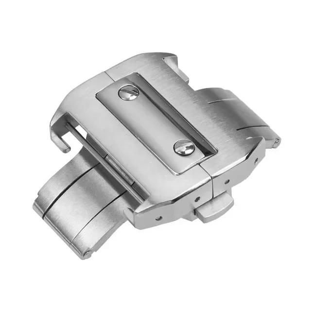 

For Cartier Santos 100 Series 18/21mm Watch Buckle 316L Stainless Steel Butterfly Clasp Folding Buckle Metal Button Watch Buckle 21mm срібний