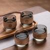 Walnut Wood Anti-Scald Glass Teacup - Japanese Kung Fu Master Tea Set for Home Use