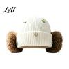Stylish Daily Wear Cap Knitted Winter Hat with Ear Protection Elastic Thickened Plush Lined Casual Versatile Accessory Cap Soft Warm Windproof