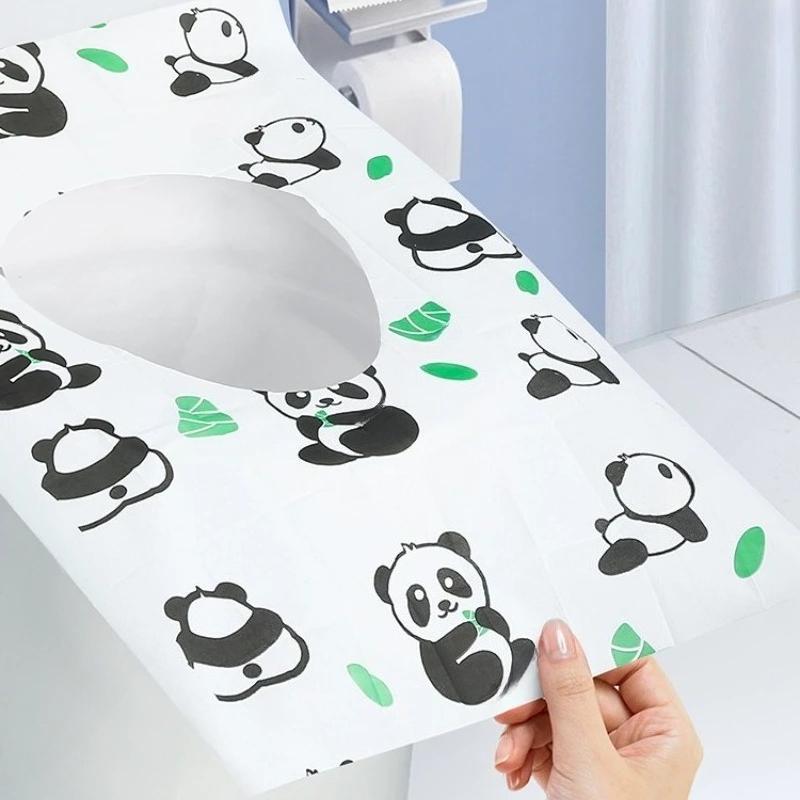 10Pcs Disposable Printing Toilet Seat Cover Portable Travel Hotel Bathroom Toilet Mat Pads Waterproof Toilet Cover