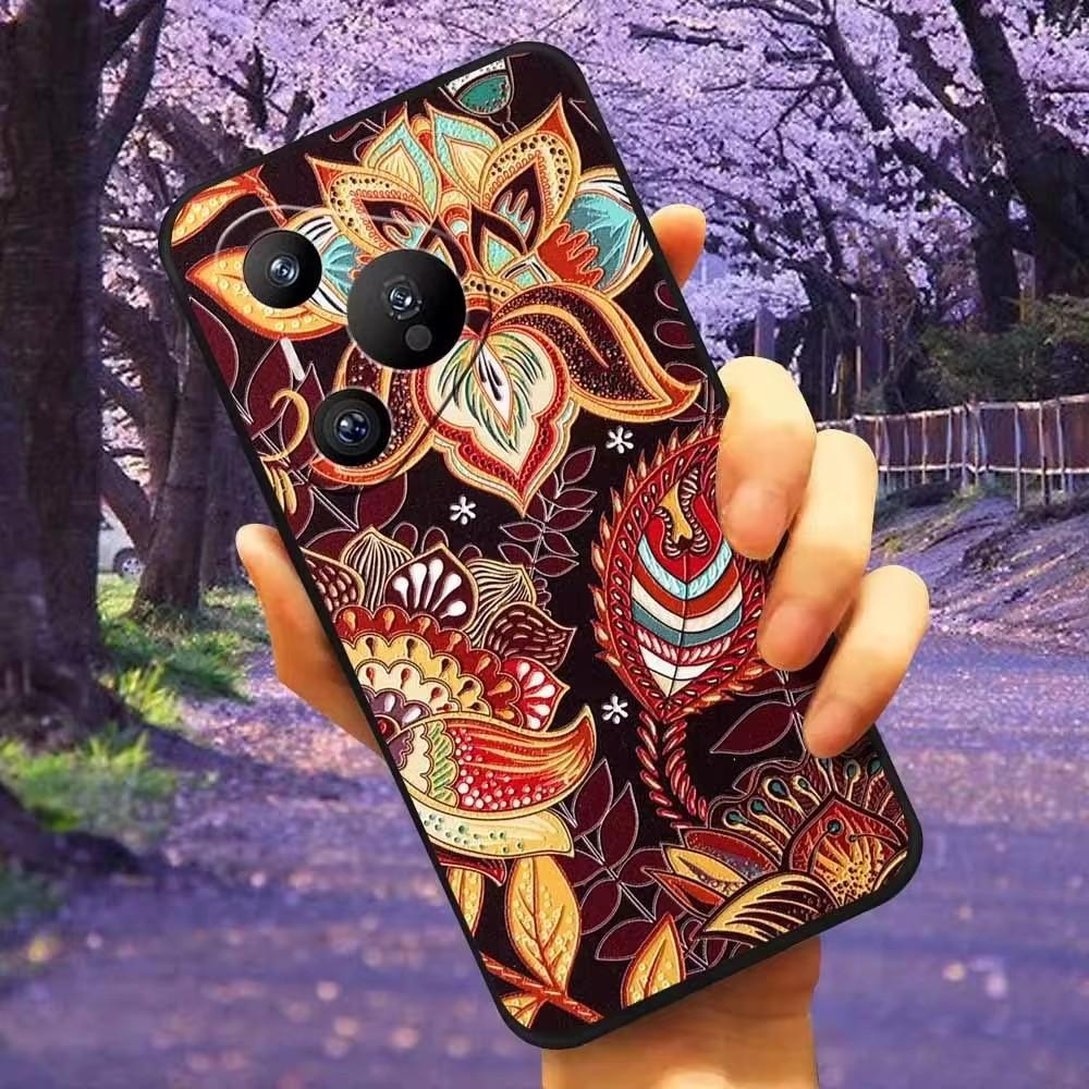 For Moto Edge 50 Pro / 50 Fusion / 50 Ultra Case 3D Flower Relief Silicone Emboss Covers For Motorola Moto Edge 50 Fusion Cases