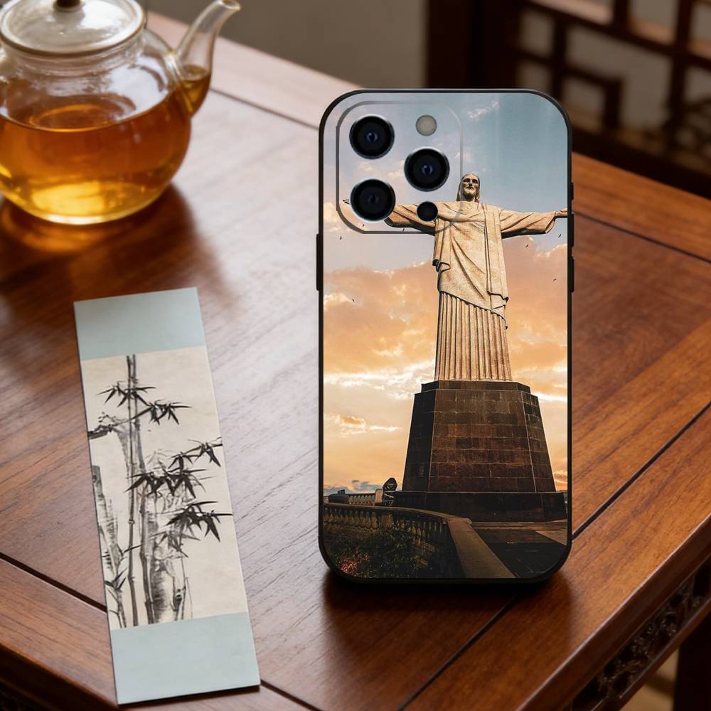 Christ the Redeemer Phone Case For iPhone 17, 16,15,14,13,12,11 Plus,Pro Max, Others Soft Black Cover iPhone13