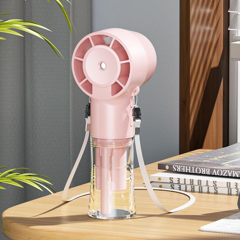 New Models Handheld Fan Portable Mini Fan Desktop Fan USB Rechargeable Portable Humidifier Mist Hang Cooler For Office Home Dorm