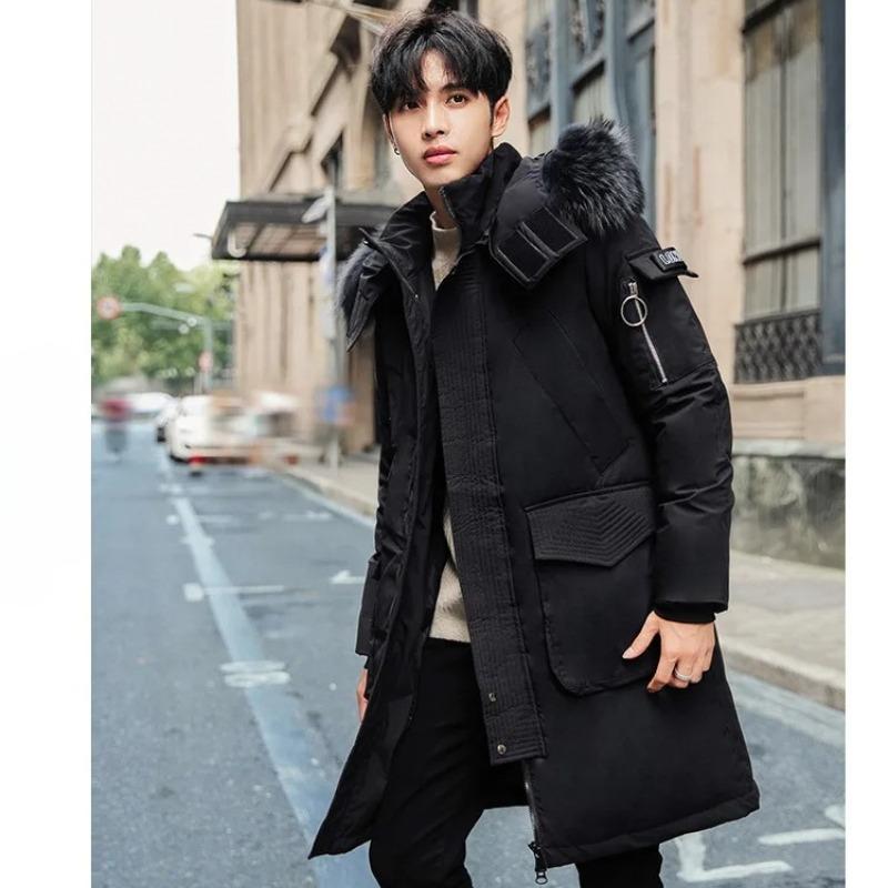 Men's Korean Version Thick Parka Over The Knee Men's Trendy Men's Coat High Quality Design Parkas
