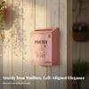 Iron Mailbox with Sloped Lid Slim Weather-Resistant for Porch, Farmhouse