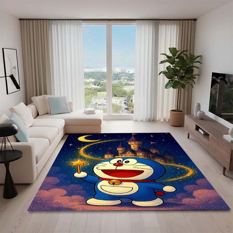 Cute Doraemon Rug, Suitable for Playrooms, Bedrooms, Living Rooms, Sofas, and Other Home Décor; Non-slip Children's Mat.