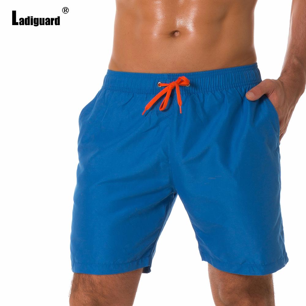 Ladiguard Plus size Men Leisure Flamingo Print Shorts 2022 Summer New Sexy Drawstring Shorts Male Casual Pocket Beach Half Pants