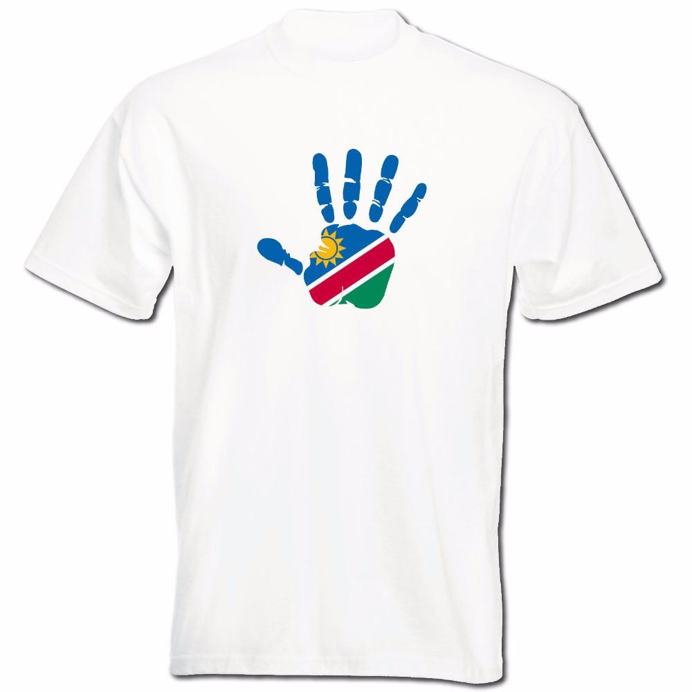 Fashion Street Wear Namibia - T-Shirt Hot Sale Cotton Palm Hand Print Namibie Fitness Tee Men's Clothing Oversized  Shirts