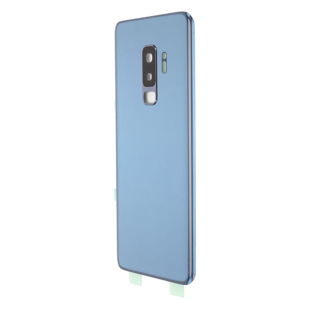 Battery Back Glass Cover Replacement Rear Door Housing with Pre Installed Camera Lens Tape for Galaxy S9+ Plus G965 Blue