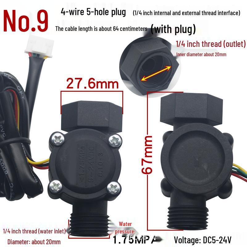 Wall-Mounted Natural Gas Water Heater Inlet Valve Flow Sensor