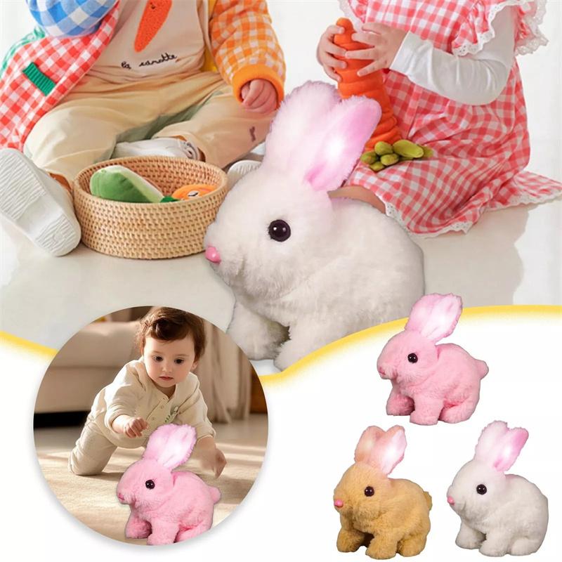 Realistic Bunny Toy Electronic Toy Bunny Simulated Rabbit Doll Jumping Twitching And Shaking Ears Toys Easter Children'S Gifts
