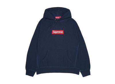 Supreme Box Logo Hooded Sweatshirt Navy