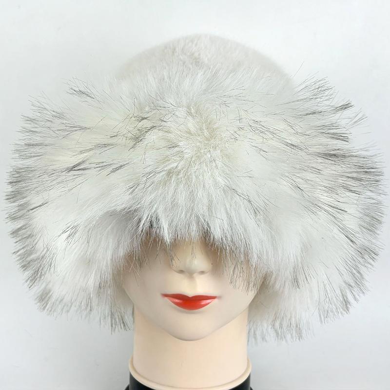 

Winter Bucket Hat Gift Wide Brim Hat Stylish Headwear Plush Hats Fashion With Ear Flaps Hand Wash Multi-Color