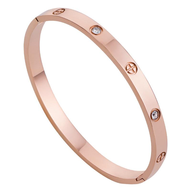 6mm 4mm Steel Womens Buckle Fashion Jewelry Bracelet 18K Vacuum Electroplated Gold Bracelet Mens Couple Holiday Gift