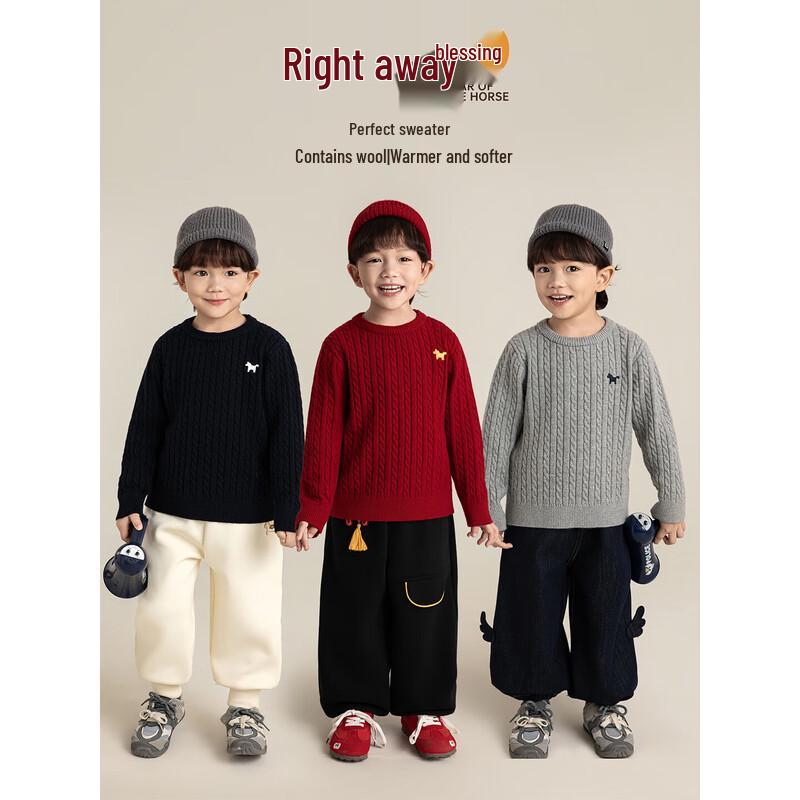 YuYou Boy s Wool Blend Embroidered Sweater 80cm