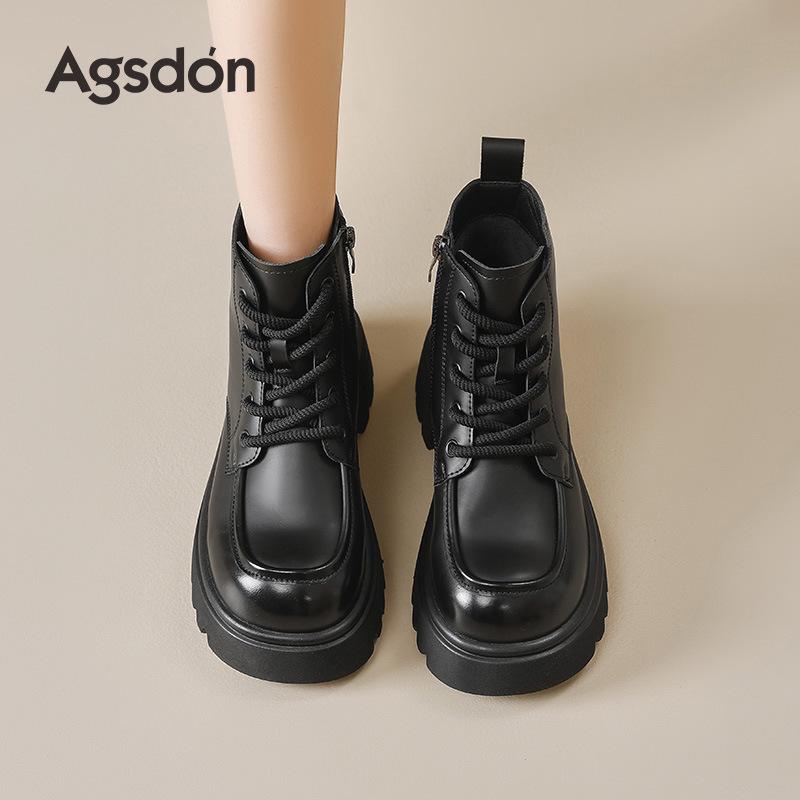 Augustine Martin boots women's 2025 new autumn retro Maillard single boots thick-soled British wind locomotive short boots