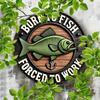 Fishing Tin Sign 8x8 Inch Bass Anchor Metal Wall Art Retro Decor for Anglers