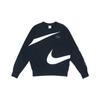 Nike Maglione Girocollo in Maglia con Stampa Logo Swoosh Uomo Felpa Nero DD6097-010