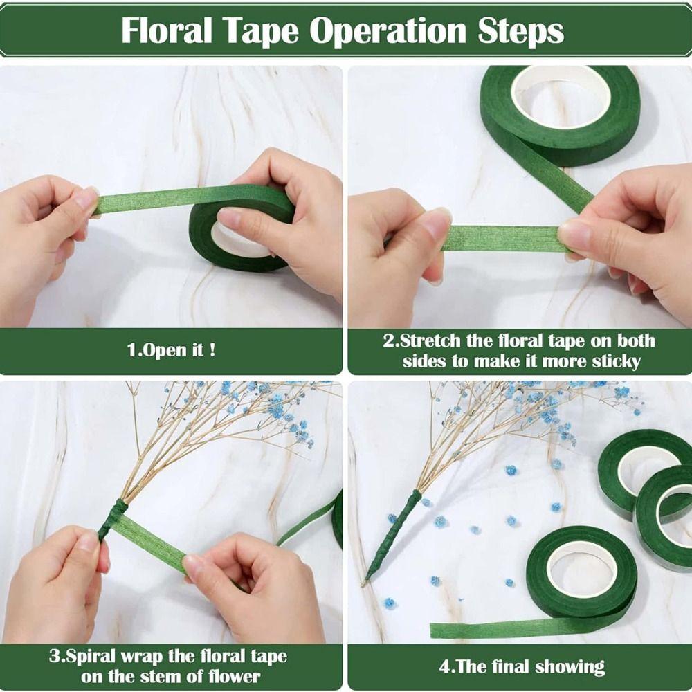 12pcs Self-adhesive Flower Bouquets Tape 20Yard Wrapping Florist  Tape  Rose Flower