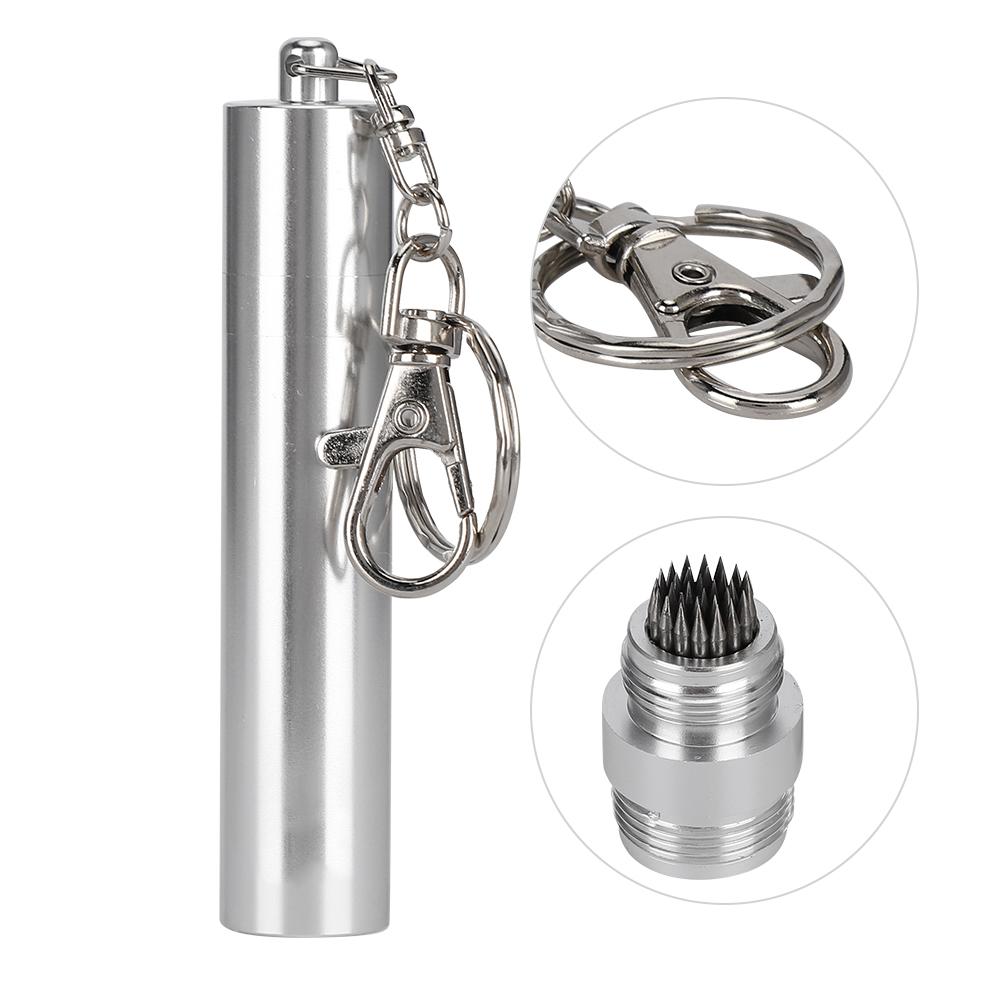 Portable Snooker Pool Cue Stick Pick Tip Shaper with Chain Metal Repair Tool AccessoriesSilver