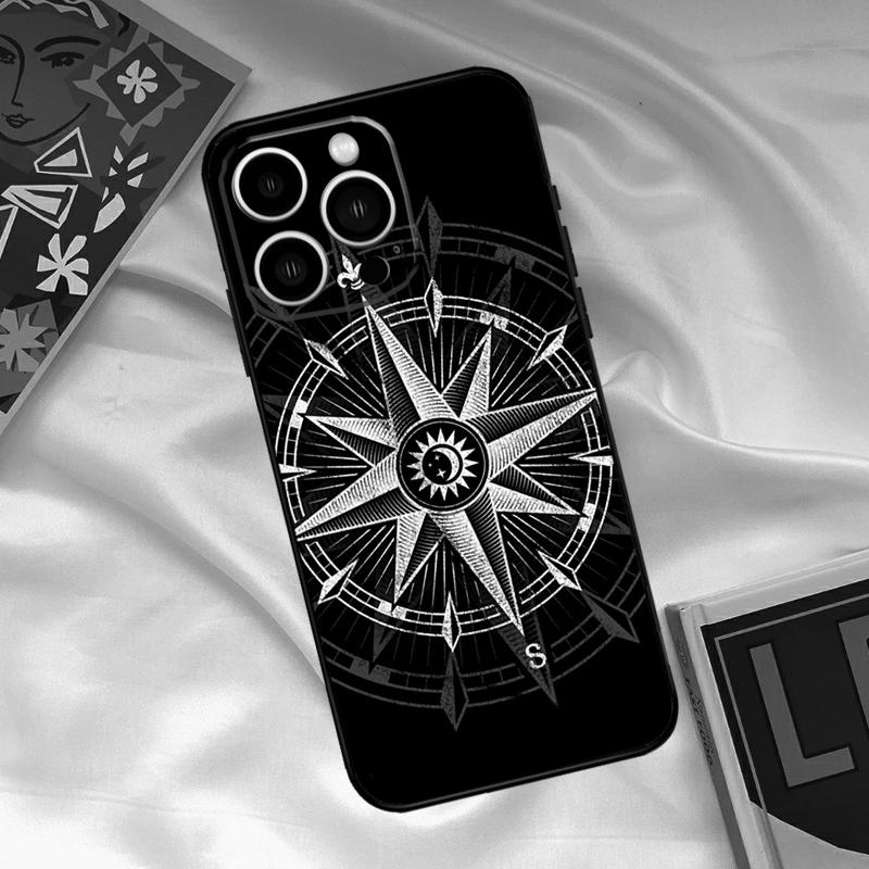 World Map Compass Nautical Case For iPhone 16 15 14 13 12 11 Pro Max XR X XS Max Plus 12 13 Mini Back Cover