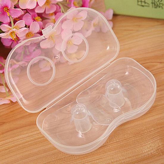 2Pcs Ultra-Thin Silicone Nipple Shields Easy Breastfeeding BPA-Free Super-Soft with Carrying Case Nipple Shields