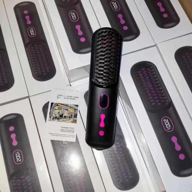 Wireless LCD Straightening Comb with Negative Ion Technology - Dual Use for Straightening & Curling