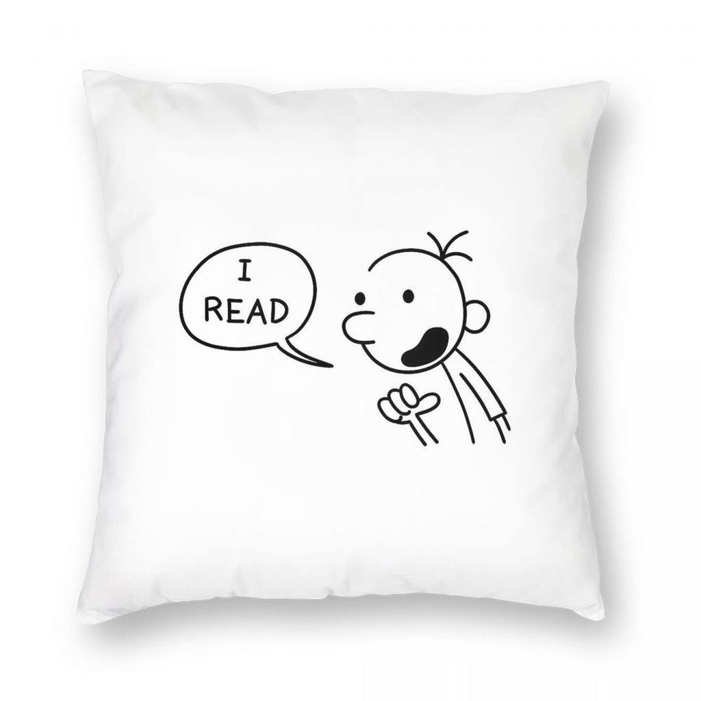 Wimpy Kid Greg Heffley Says I Read Square Pillowcase Polyester Linen Velvet Printed Zip Decorative Home Cushion Case