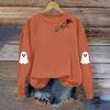 Women's Fashionable Casual Long-sleeved Halloween Printed Round-neck Top