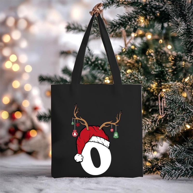 Christmas Letter Print Messenger Bag Student Casual Canvas Bag New
